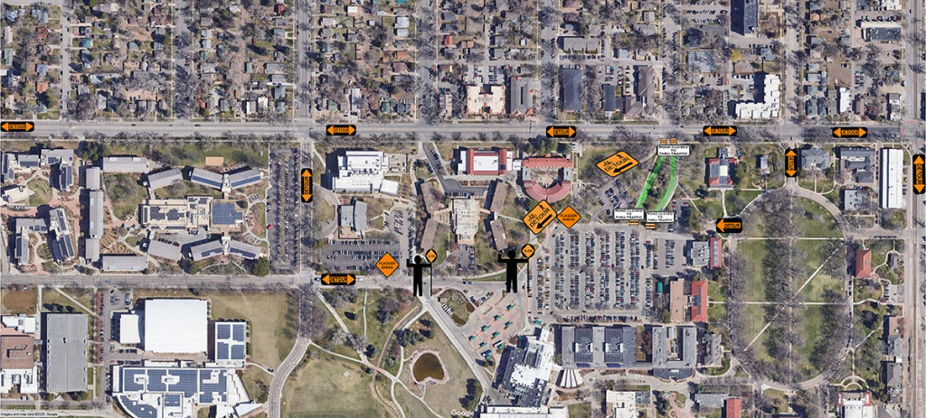 Entry/exit roads of LSC Parking Lot #310 from Laurel Street at Meldrum St. closed 6/5 through 6/10