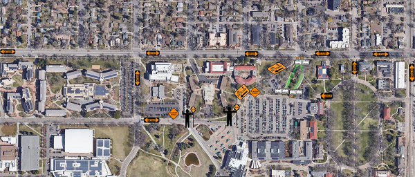 Entry/exit roads of LSC Parking Lot #310 from Laurel Street at Meldrum St. closed 6/5 through 6/10
