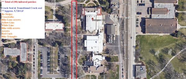 Libbie Coy Way north from Oval to University closed on July 25