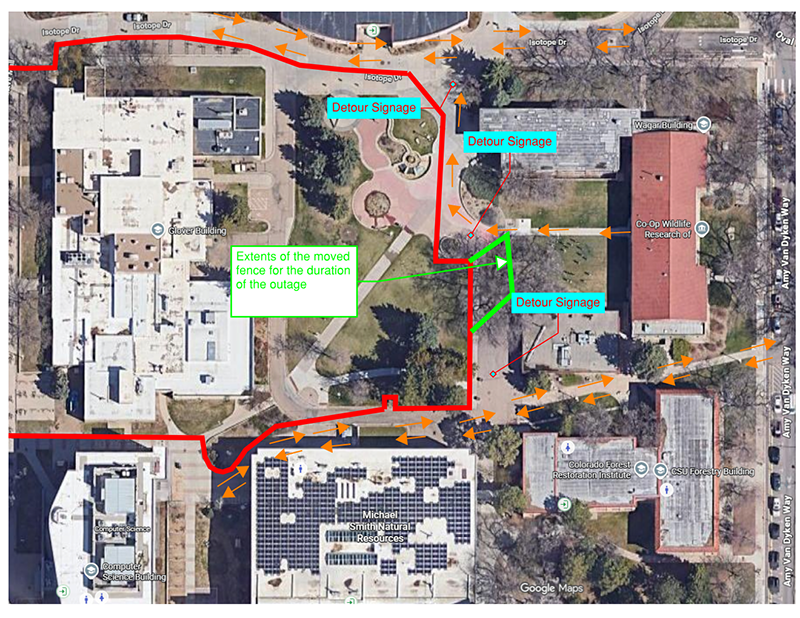 Sidewalk west of Wagar closed. Follow detour signs for detour routes through Wagar, between Wagar and NRRL and north of Wagar.