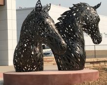 Double Equus - Artist Michael Stutz - 2021 - located exterior west side of Johnson Family Equine Center